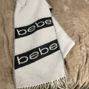 bebe Black and White Logo Scarf